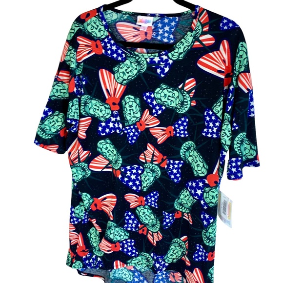 LuLaRoe Lady Statue of Liberty Americana Irma Tunic High Low Top Bundle Lot New - Picture 9 of 14